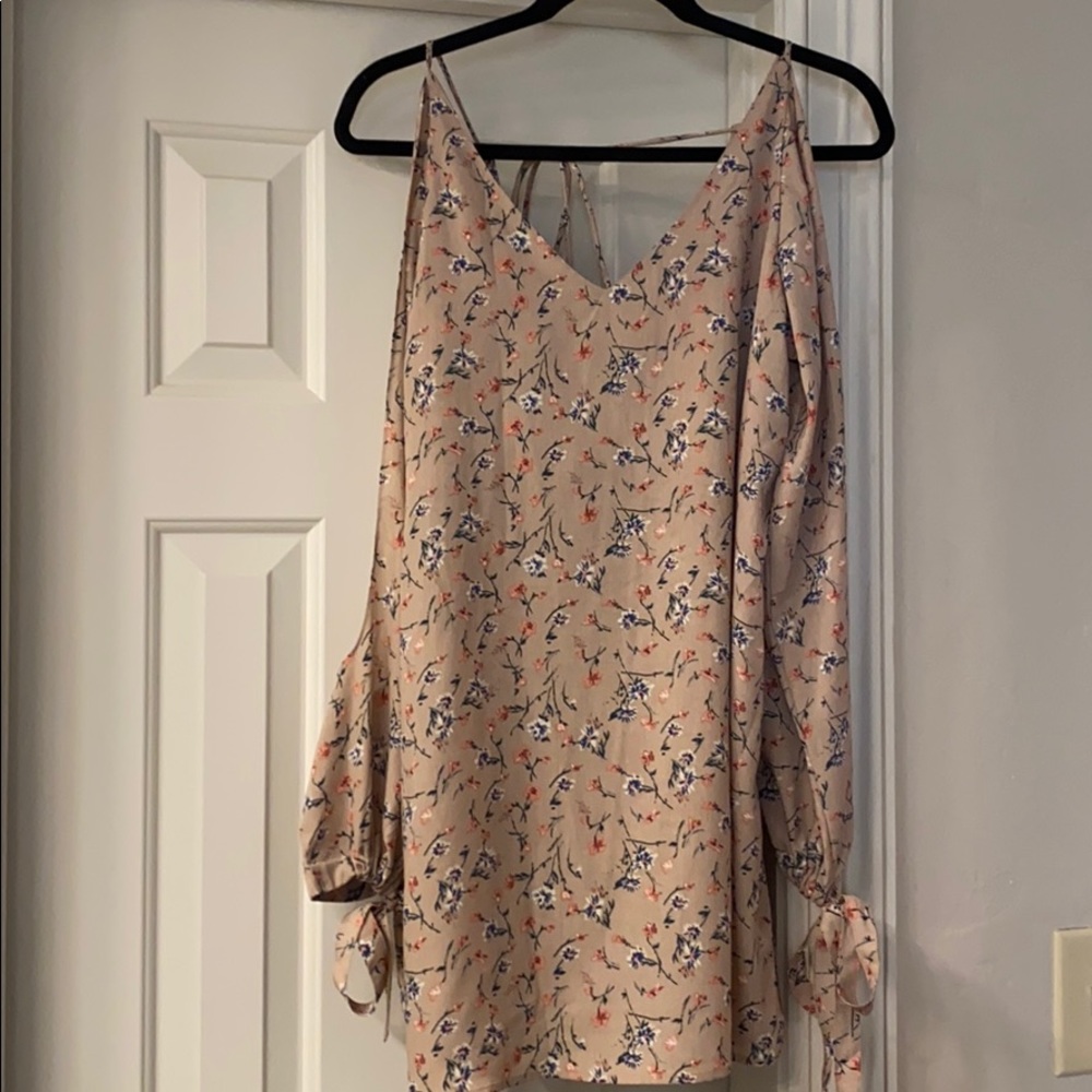 Floral cold shoulder dress
